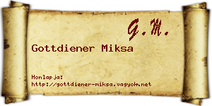 Gottdiener Miksa névjegykártya
